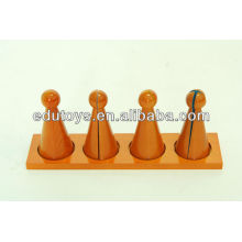 Montessori Skittles de grande fração com suporte (Beechwood)